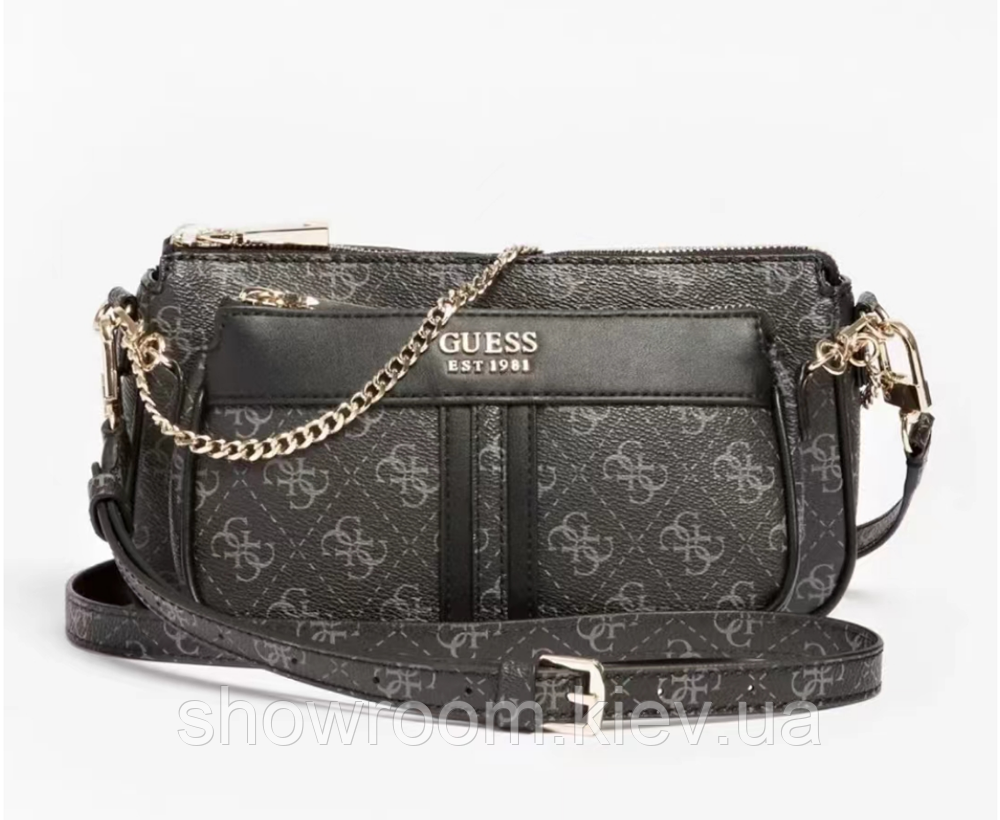Жіноча сумочка з органайзером на плече Guess (1211) сіра Київ - фото 1
