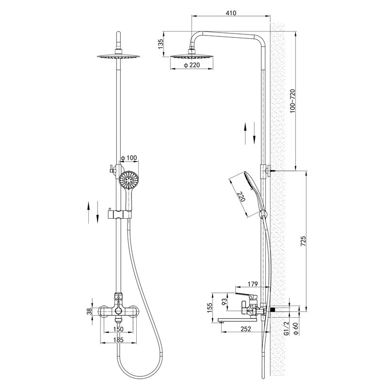 Душова колонна зі змішувачем Mixxus Premium MONE 009-J MI6772 Харків - фото 2