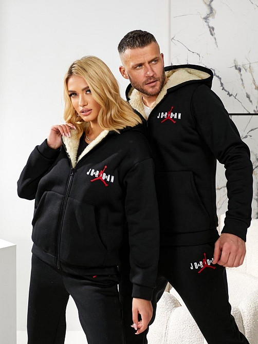 Женский повседневный теплый костюм Тринитка на флисе Черный, 44/46 Одесса - изображение 1