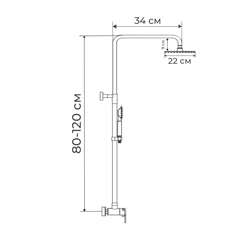 Душова колона зі змішувачем Haiba Opus 003-J (HB0913) Київ - фото 2