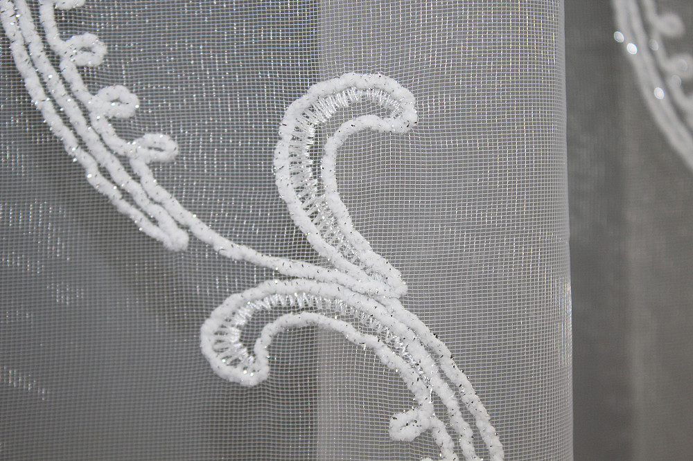 Тюль фатин з вишивкою колір білий 1416т Київ - фото 6