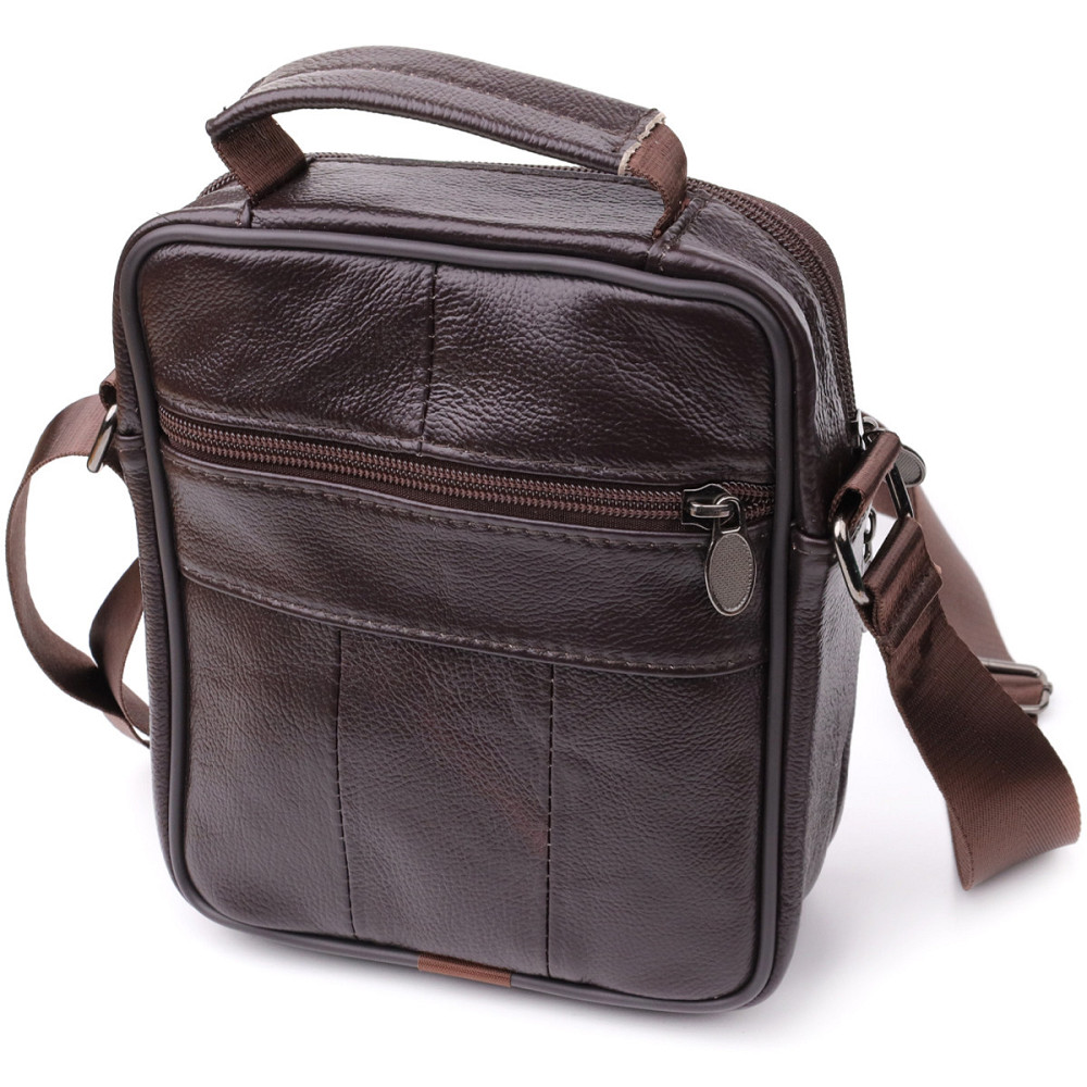Небольшая вертикальная сумка с ручкой для мужчин из натуральной кожи Vintage 22865 Коричневый Киев - изображение 2