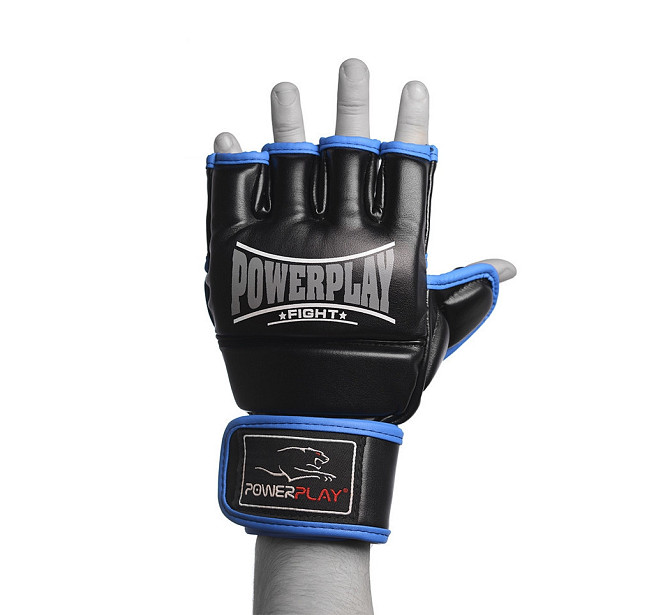 Рукавиці для MMA PowerPlay 3058 Чорно-Сині S Кам'янське - фото 2