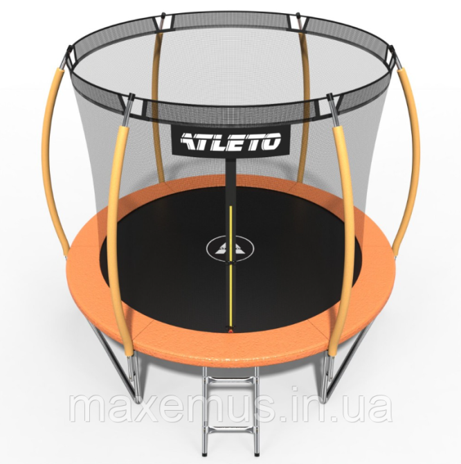 Батут детский Atleto 252 см (8 ft) оранжевый с внутренней защитной сеткой и лестницей (до 100 кг) Мостиска - изображение 12