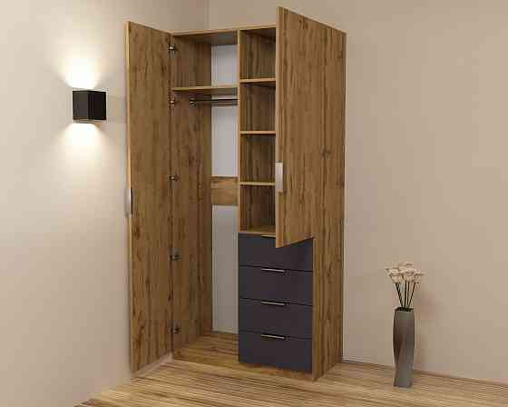 Шкаф Кристалл 1, Дуб Аппалачи/Антрацит, 1000х520х2100 Львов