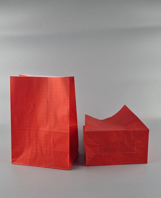 Пакет с дном бумажный 28*19*11,5  КРАСНЫЙ (25 шт) Харьков - изображение 1