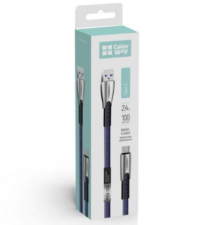 Кабель USB Type-C ColorWay CW-CBUC012-BL 2,4A 1м синій Житомир
