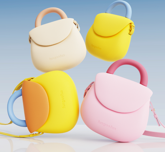 Сумочка силиконовая клатч женский на ремешке с ручками водонепроницаемая сумка Fungoofun на молнии, бежевая Каменец-Подольский