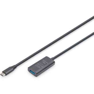 Дата кабель USB-С Male to USB-A Female 10.0m USB3.2 Gen1 Active 5G Digitus (DA-73111) Вінниця