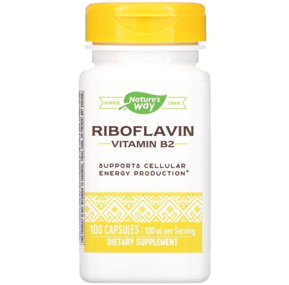 Витамин B2 рибофлавин (Vitamin B2, riboflavin) 100 мг 100 капсул Киев - изображение 1