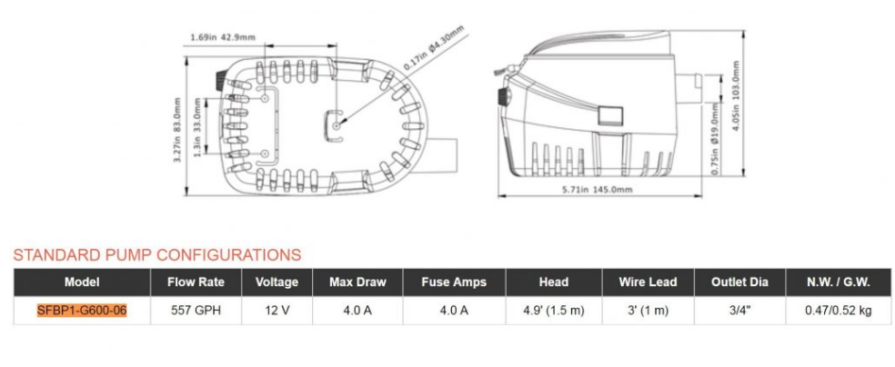 Помпа Автоматическая Трюмная Seaflo Sfbp1-G600-06 Для Подачи Воды Киев - изображение 2