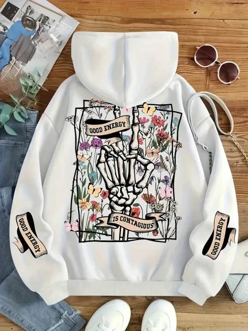 Худі жіноче, світшот білий, модна толстовка 2700321838 розмір 50 Дніпро - фото 1