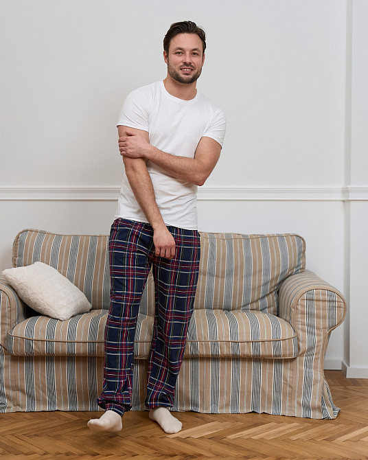 Чоловічі піжамні штани — бордово-синя карта Tom John 2006Ш Київ - фото 3