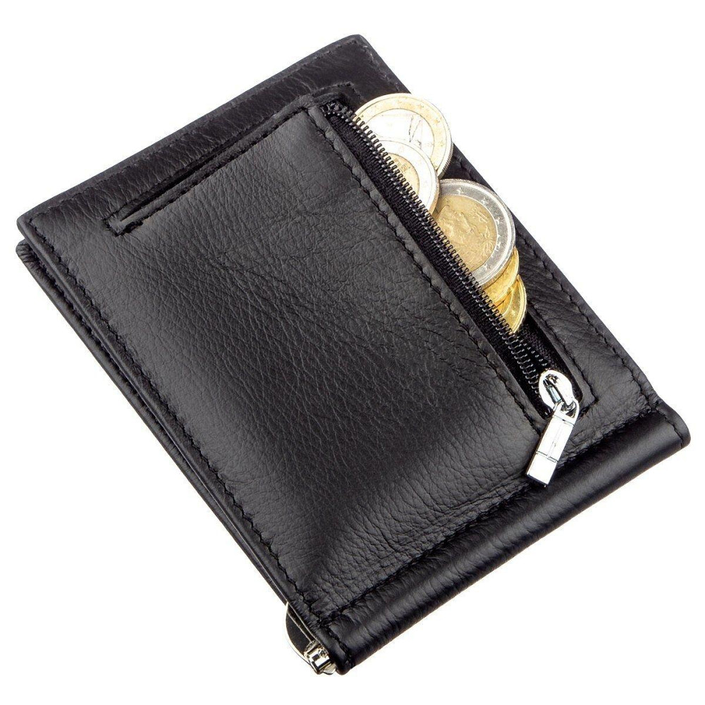 Затискач з монетницьою на блискавки ST Leather 18948 Чорний Київ - фото 6