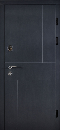 Дверь входная Наши Двери РУБЕЖ Элис / Мыло ПВХ Антрацит / ПВХ Белое дерево 960х2040 мм Киев