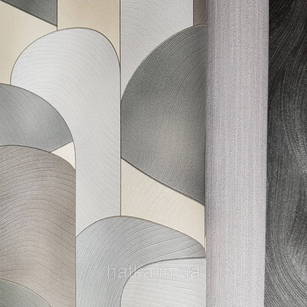 Шпалери метрові вінілові на флізелін дизайнерські Erismann Elle геометрія сірі металік сріблясті жовті Київ - фото 3