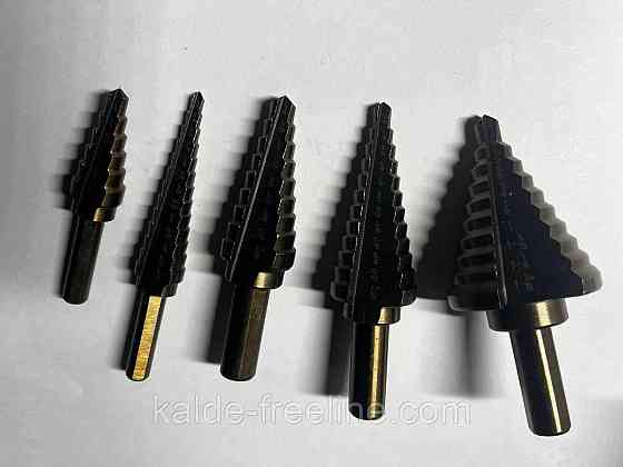 Набор ступенчатых сверл с титановым покрытием Харків