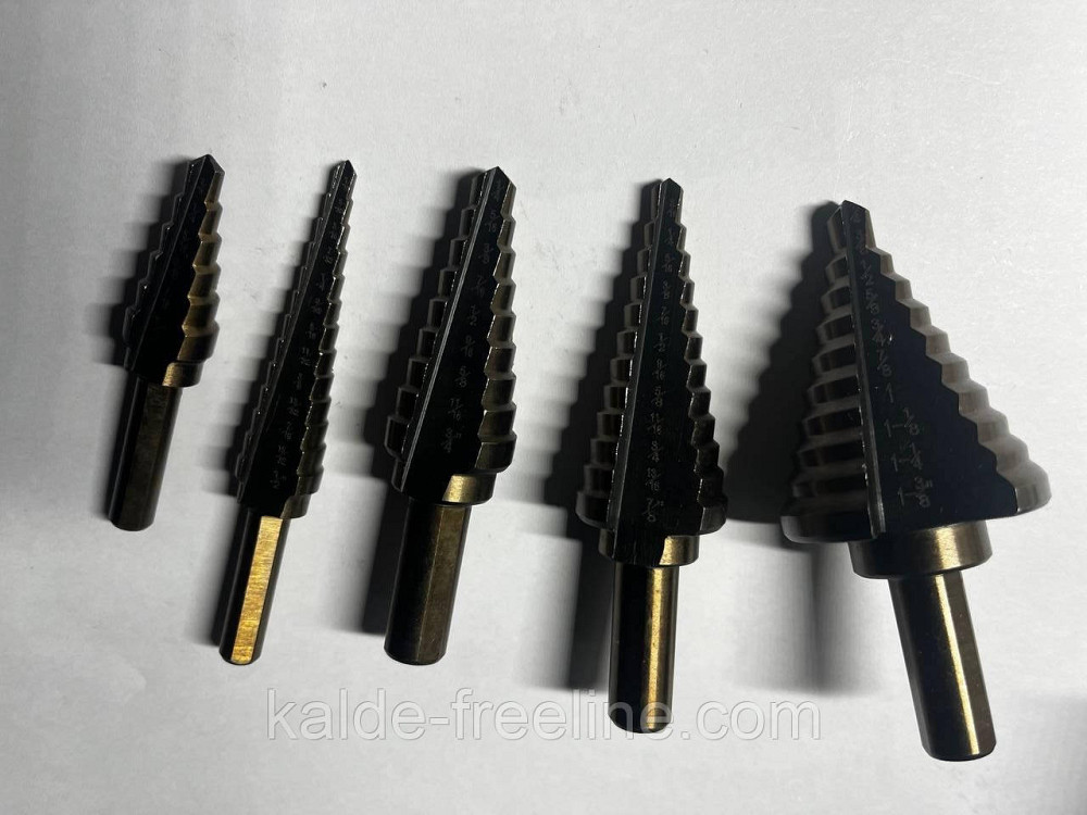 Набор ступенчатых сверл с титановым покрытием Харків - фото 3