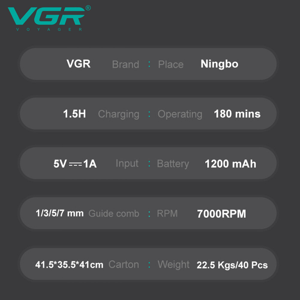 Триммер VGR V-296, 4 насадки, LED display (40) Одесса - изображение 5