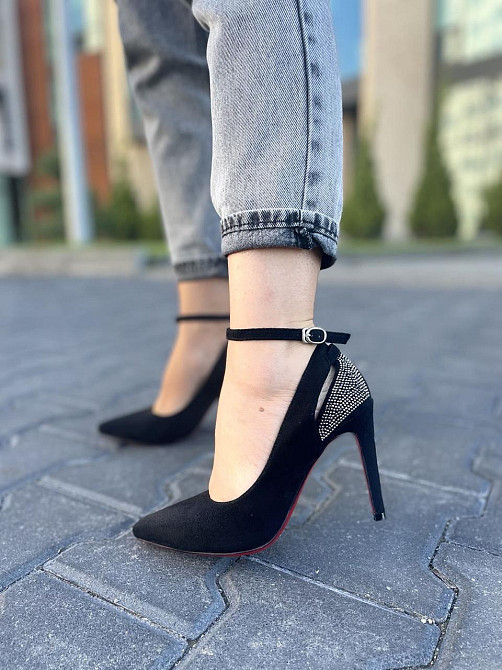 Туфлі жіночі LENA MELIANI чорні еко-замша каблук 10см 36р.37р.38р. (N47-E61138-1) Коломия - фото 9