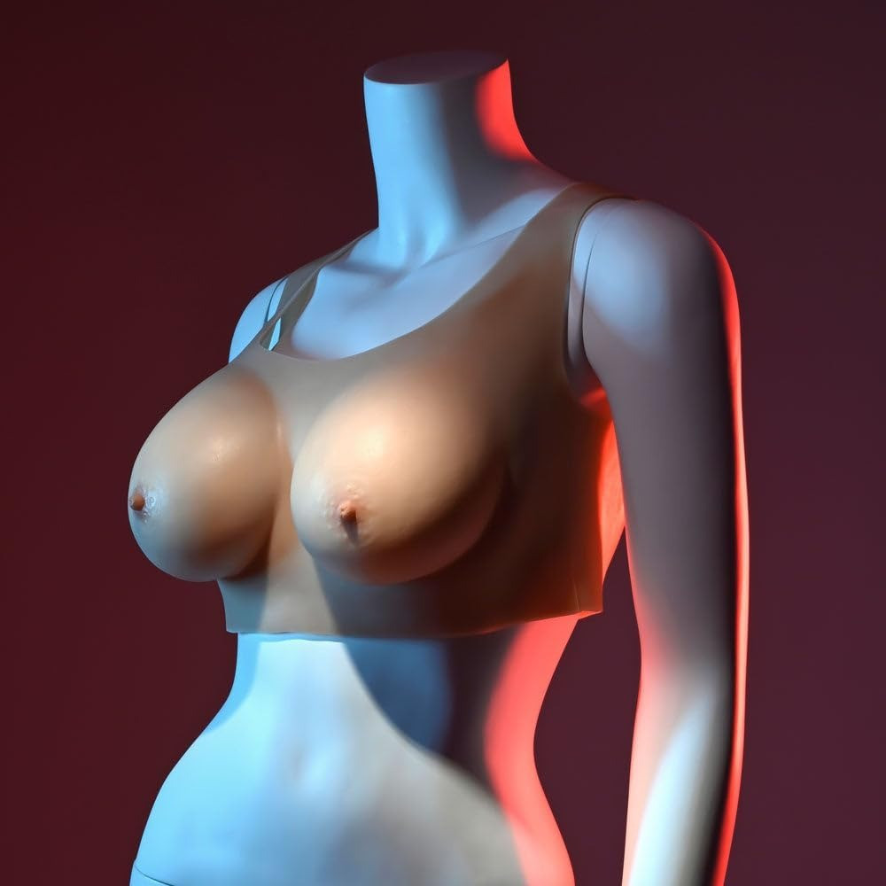 Накладні груди топ Gender X Undergarments Plate C-Cup бежеві, 28 см Sex Aura Київ - фото 8