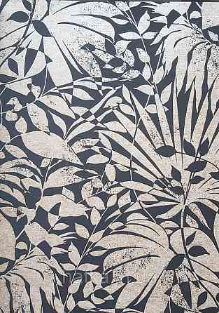 Шпалери вінілові на флізеліні AS creation TheBos 0.53х10 листя папороті монстери банана золотисте на чорному Київ