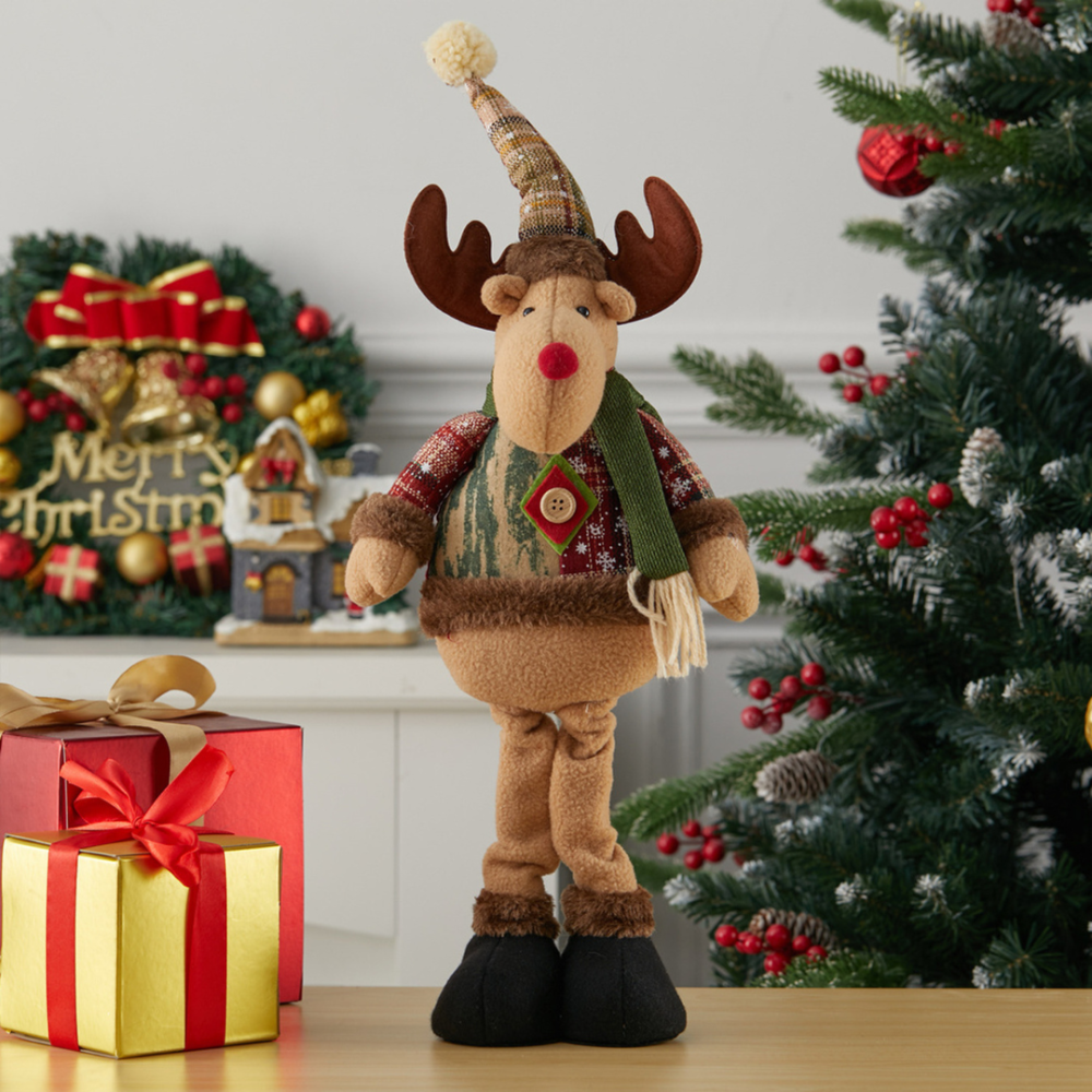 Новорічна фігурка під ялинку новорічний олень 50см новорічна мяка іграшка олень під ялинку Київ - фото 1
