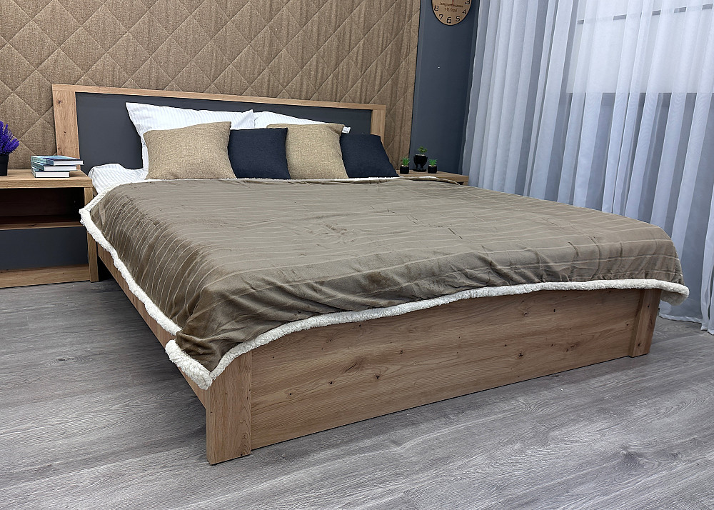 Плед двосторонній 155х200 см (+-5см) рельєфний із штучною овчиною Какао з молочним (87-072) Київ - фото 4