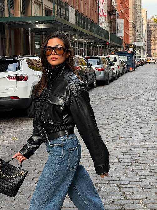 Женское стильная повседневная короткая куртка из эко-кожи премиум качества Одесса - изображение 8