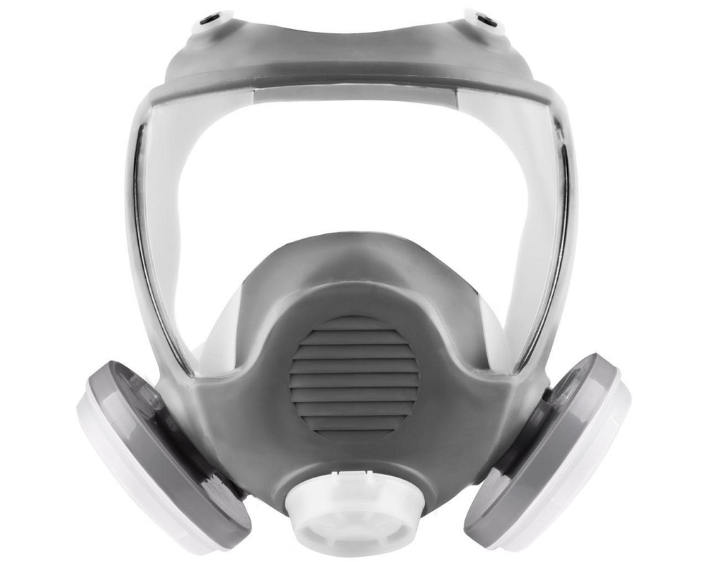 Полнолицевая маска с 2-мя аэрозольными круглыми фильтрами Р2 (N95) крепление фильтра резьба аналог С Полтава - фото 1