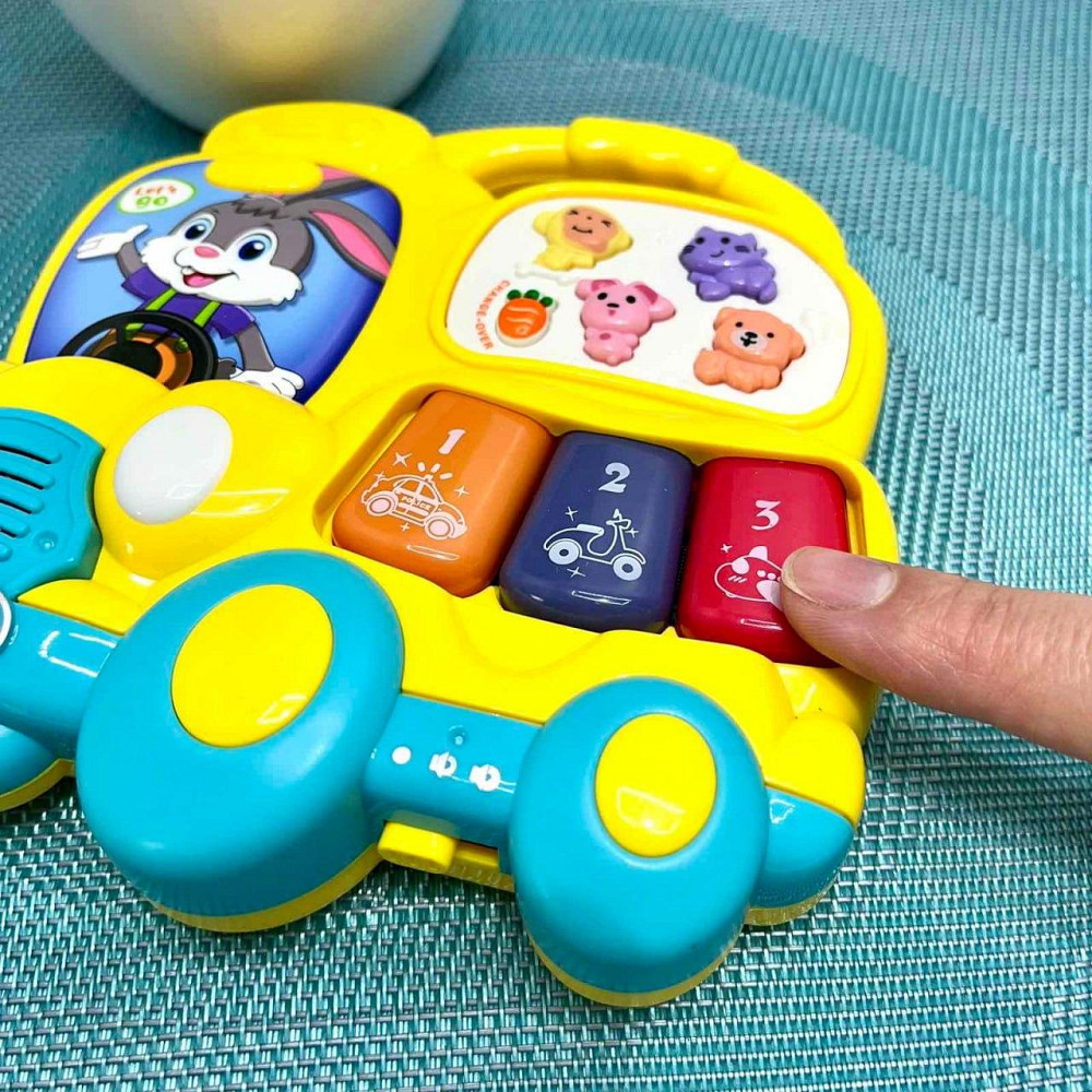 Набір ігровий Limo Toy піаніно машинка брелок музика звук українські вірші світло Жовтий (FT 0027) Чернигов - изображение 3