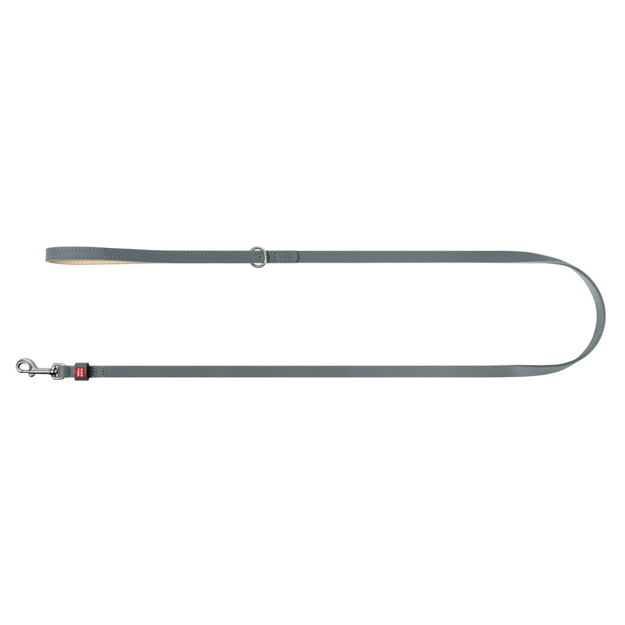 Повідець для котів та дрібних собак шкіряний WAUDOG Classic, XXS-XS, Ш 12 мм, Дов 122 см сірий Коломия - фото 2