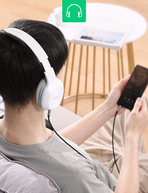 Аудіо кабель AUX 3.5 mm (miniJack) Ugreen AV112 (Чорний, 1м) Николаев - изображение 6