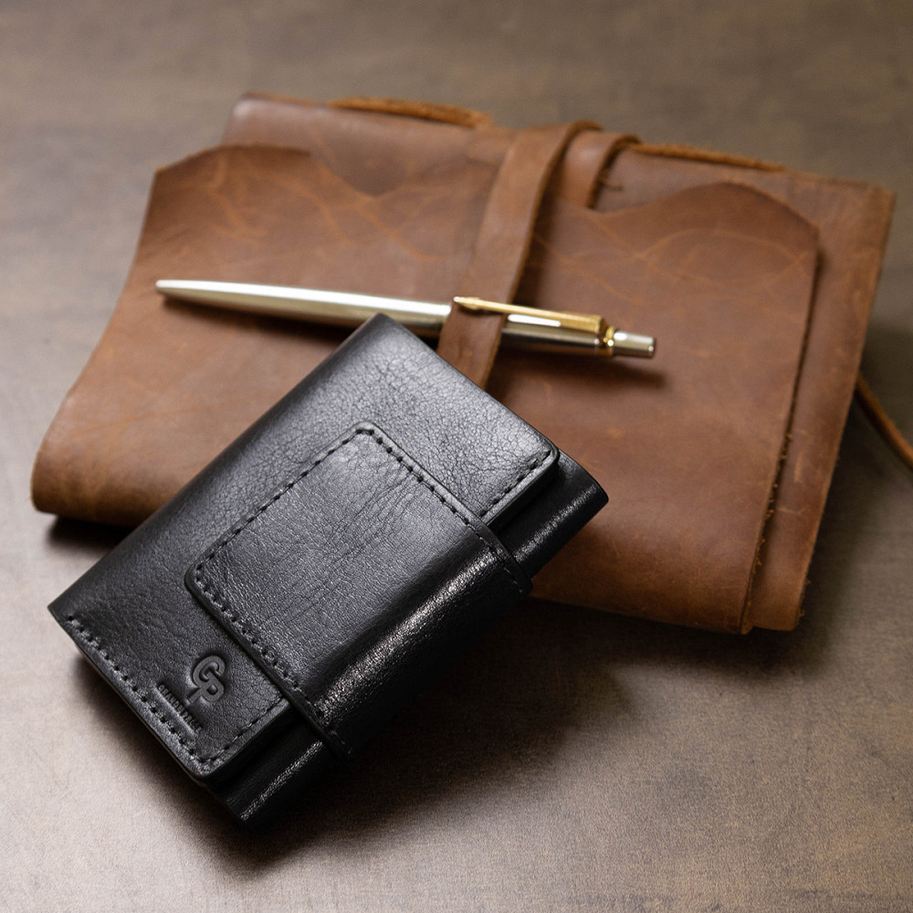 Чоловіче шкіряне портмоне GRANDE PELLE 11511 Синій Київ - фото 1