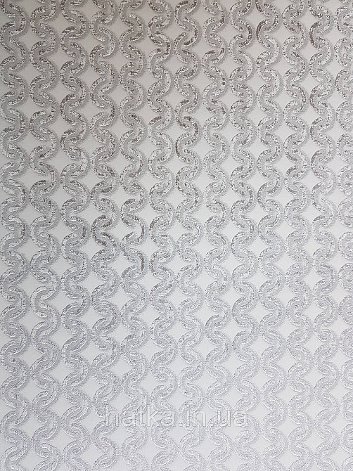 Обои метровые виниловые на флизелине Marburg Villa Romana геометрия полоски завитки бело серебристые на сером Киев - изображение 4