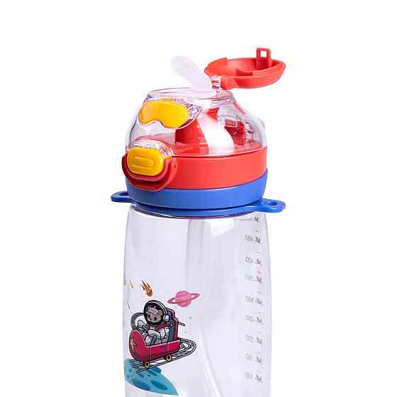 Пляшка для води дитяча 550 мл з ремінцем і трубочкою для спорту та школи HP-14-45R Київ
