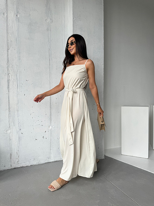 Жіночий літній сарафан максі "Charlotte" оптом | Норма і батал Бежевий, 42-44 Київ - фото 4