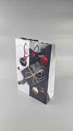 Новогодний ,картонные пакеты с ручками Гигант вертикальный 30х47х12-004 (12 шт) Харьков