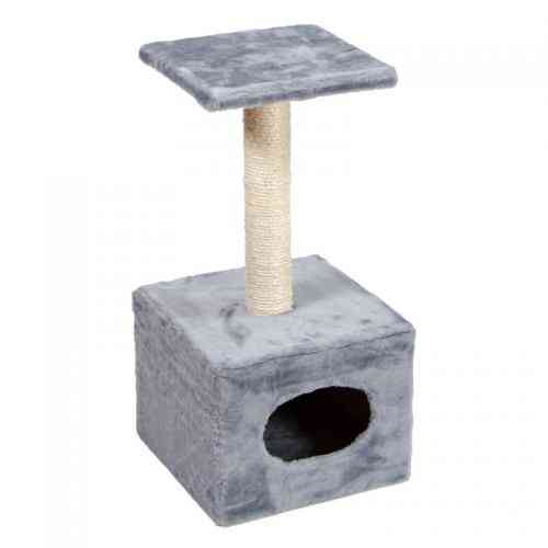 Царапка Природа Д1 для кошек с будкой серая 32x32x65 см Киев