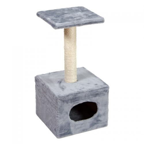 Царапка Природа Д1 для кошек с будкой серая 32x32x65 см Киев - изображение 1