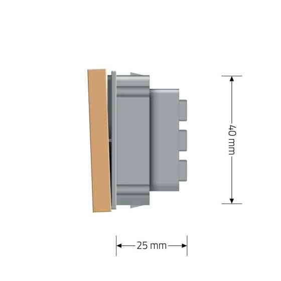 LIVOLO 2-клавішний універсальний вимикач (прохідний / звичайний) LIVOLO, золотий, модуль без ра Коломыя