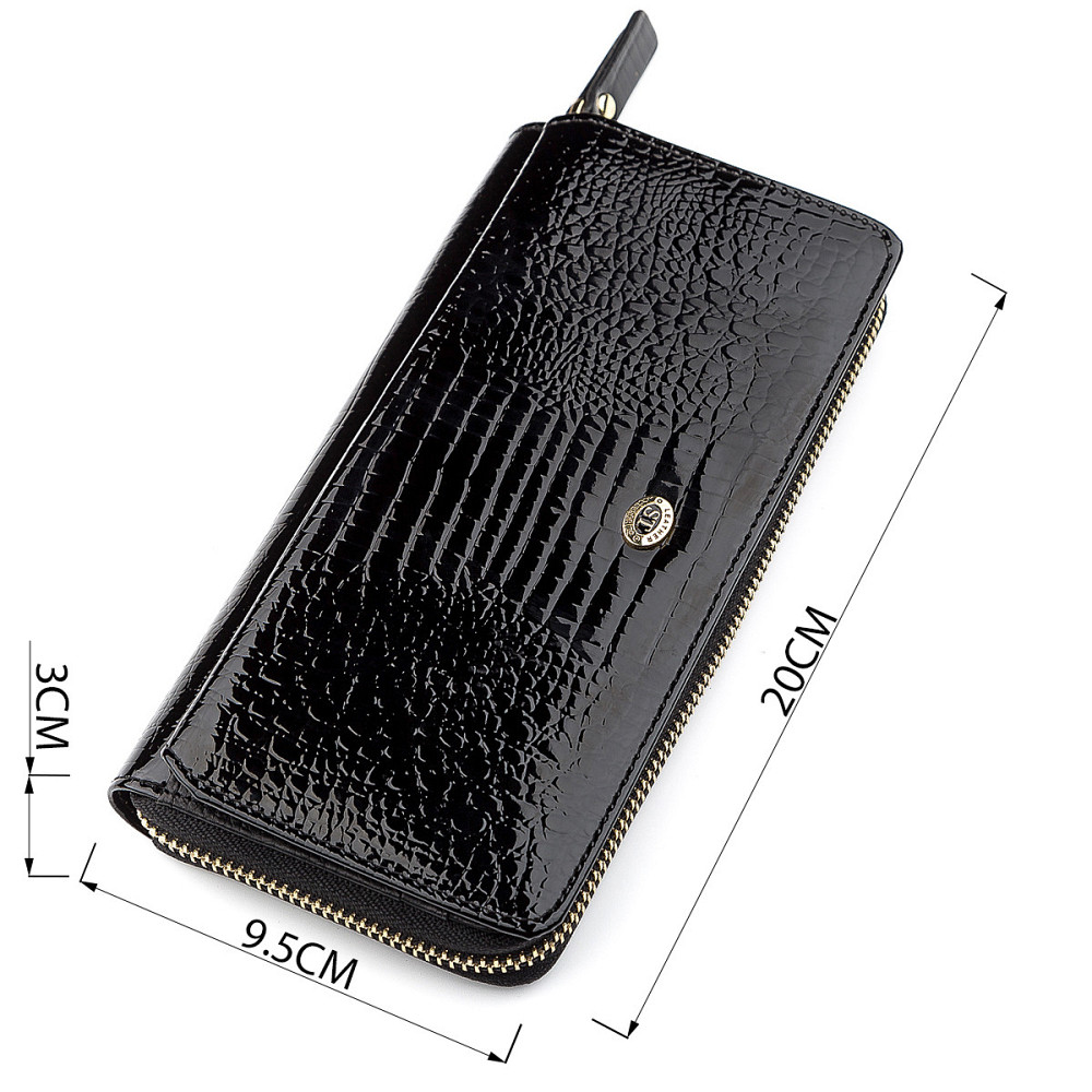 Гаманець жіночий ST Leather 18437 (S7001A) натуральна шкіра Чорний Київ - фото 14