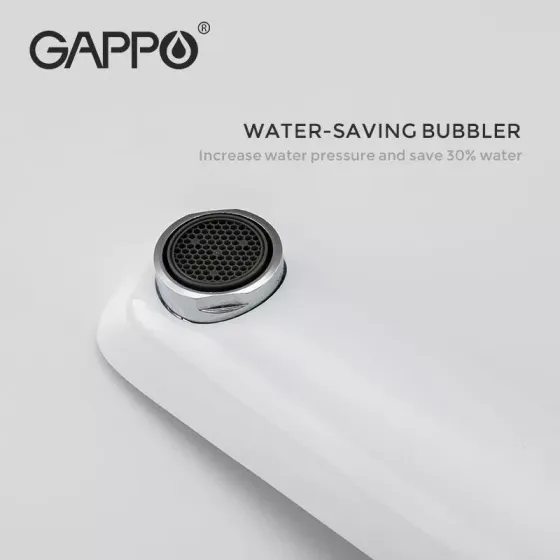 Змішувач для умивальника настінний GAPPO G1048-22 білий/хром Київ
