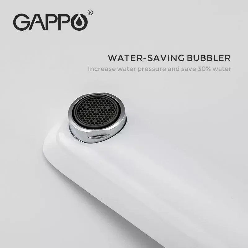 Смеситель для умывальника настенный GAPPO G1048-22 белый/хром Киев - изображение 5