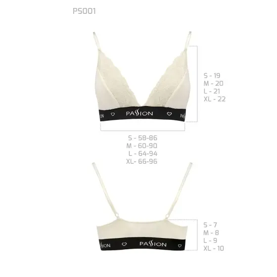 Еластичний топ з мереживом Passion PS001 TOP S, ecru Львів