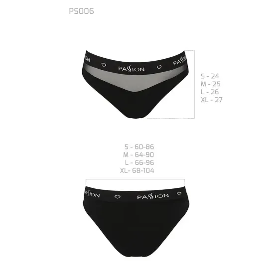 Трусики з прозорою вставкою Passion PS006 PANTIES XL, black Львов