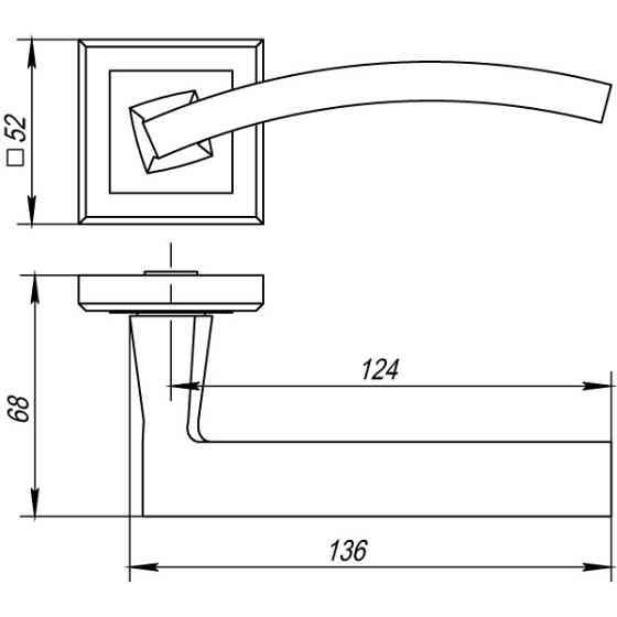 Ручка раздельная Punto (Пунто) NAVY SN/CP-3 Матовый никель/хром Киев