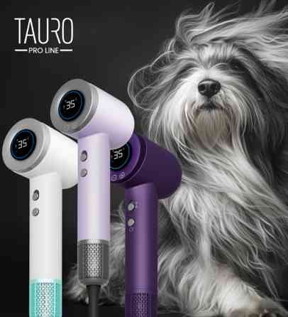 Tauro Pro Line Ручний фен для сушіння шерсті домашніх тварин з технологією генерації негативних іонів з вилкою ЄС, рожевий Киев