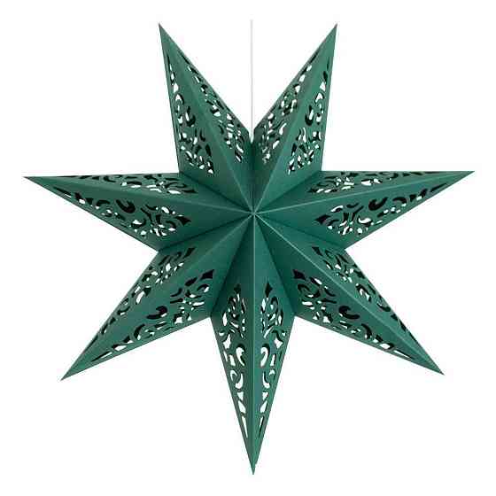Картонная звезда объемная декоративная 35 см зеленый Киев