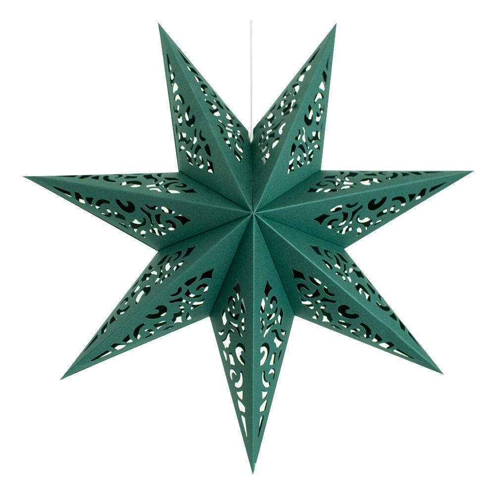 Картонная звезда объемная декоративная 35 см зеленый Киев - изображение 1